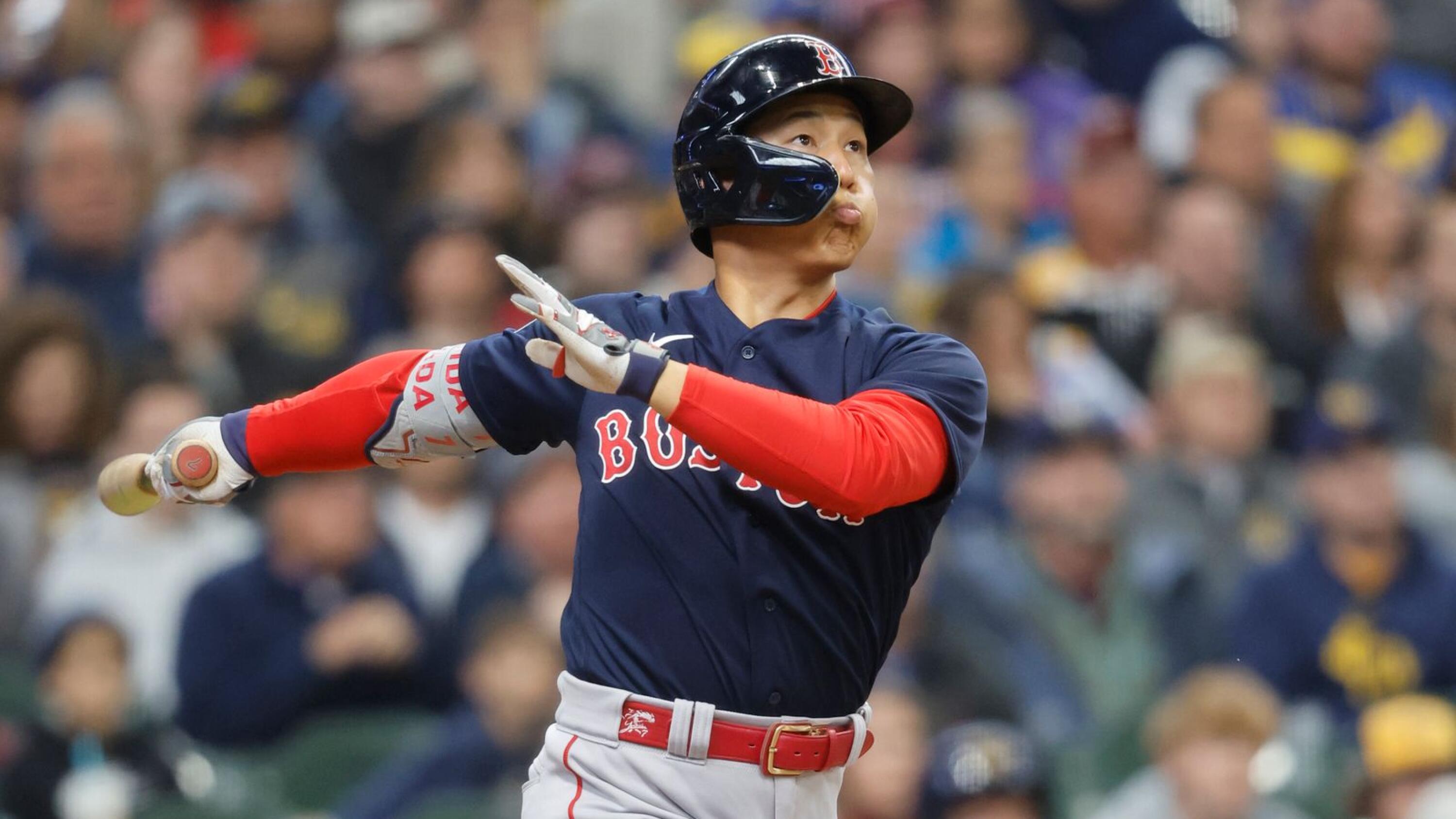 Yoshida homers twice in 8th as Red Sox topple Brewers 12-5