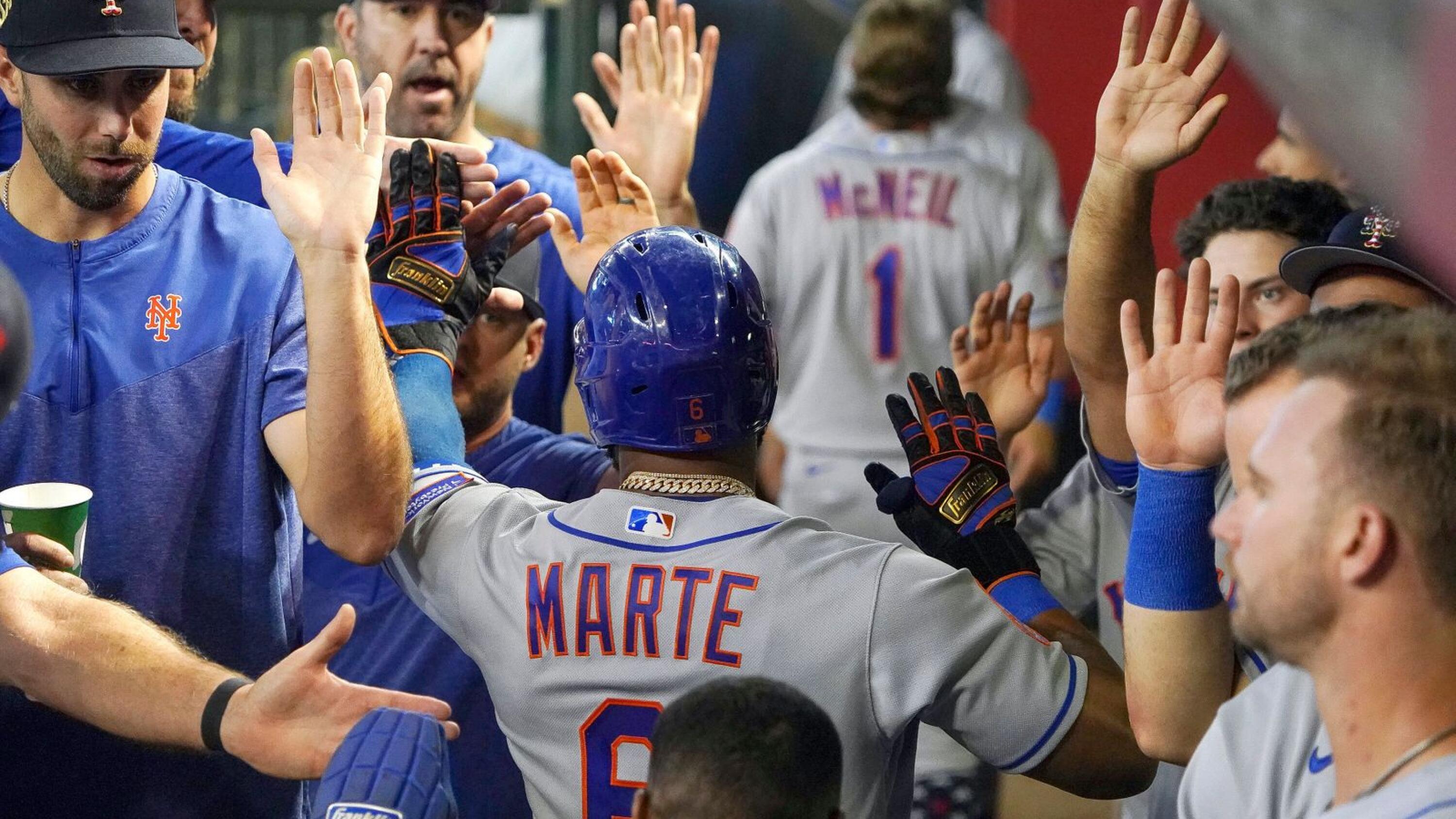 Marte hits 3-run HR, Scherzer wins 6th straight decision as Mets