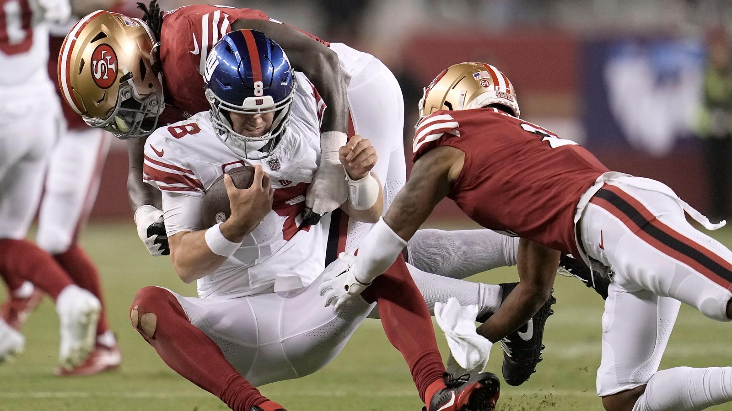 New York Giants are 1-2 after another lopsided loss, facing a long