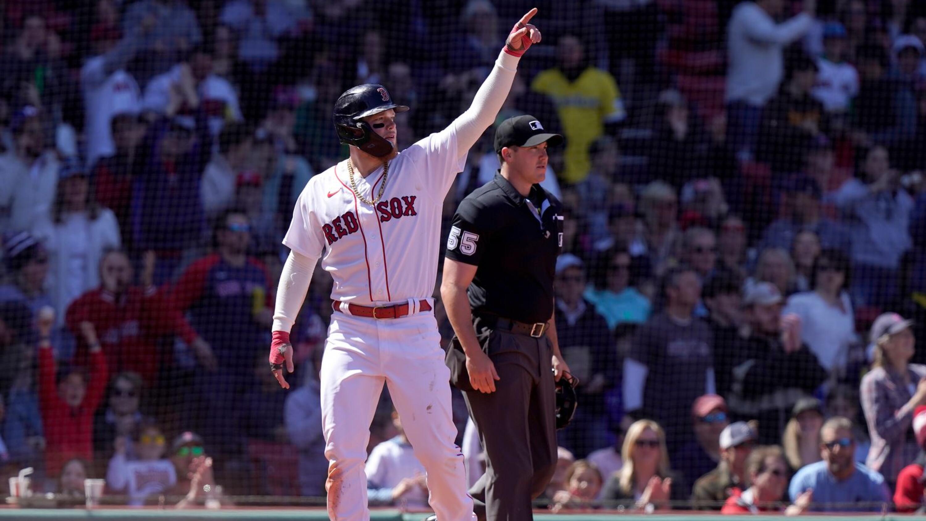 Boston Red Sox play the Minnesota Twins in home opener at Fenway Park