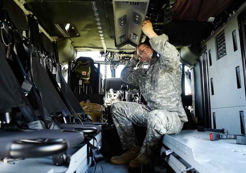 military helicopter interior