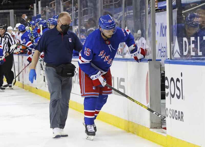 Rangers defenseman Ryan Lindgren scores his first NHL goal against