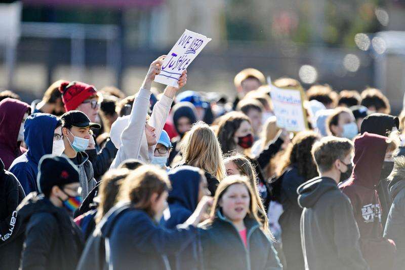 East Lyme High School students call for action on racism during walkout