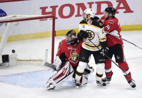 Brad Marchand breaks late tie, Bruins top Senators in Game 1 – The