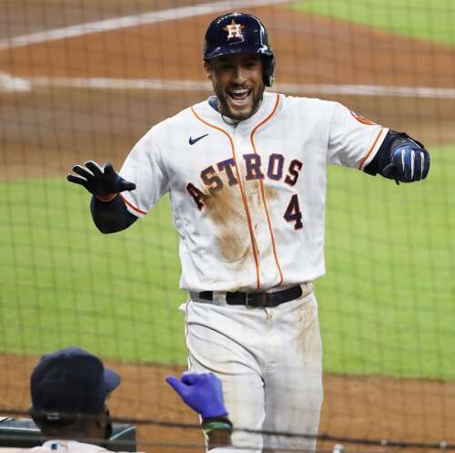 MLB roundup: George Springer homers twice, Astros sweep Rangers