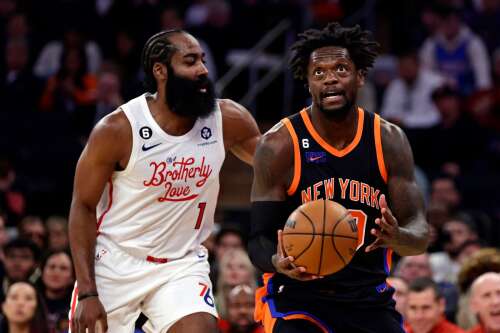 How James Harden and the Sixers put the Knicks away with one play (with  Joel Embiid on the bench) 