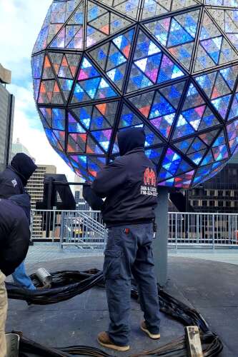 Organizers test confetti drop ahead of New Year's Eve in Times Square