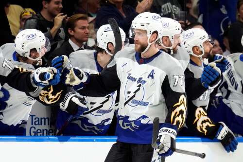 Victor Hedman Tampa Bay Lightning Unsigned 2020 Stanley Cup Playoffs Game 5  vs. Boston Bruins Series-Cli… in 2023