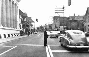 Memories: Patrolman directs traffic on Main Street, 1950s