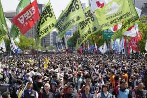 Workers and activists across Asia and Europe hold May Day rallies to call for greater labor rights
