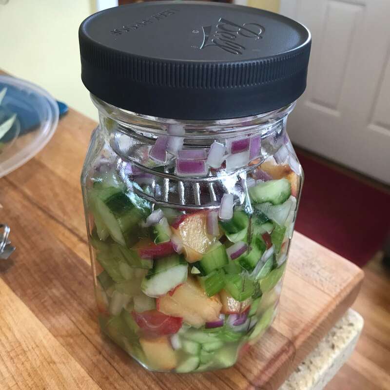 Waiter, there’s a soup in my salad: Marinated Cuke Salad in a jar