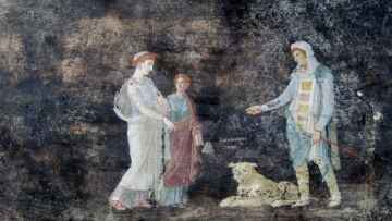 Thumbnail image for: Project to shore up Pompeii yields stunning black banquet hall, with frescoes of Trojan War figures