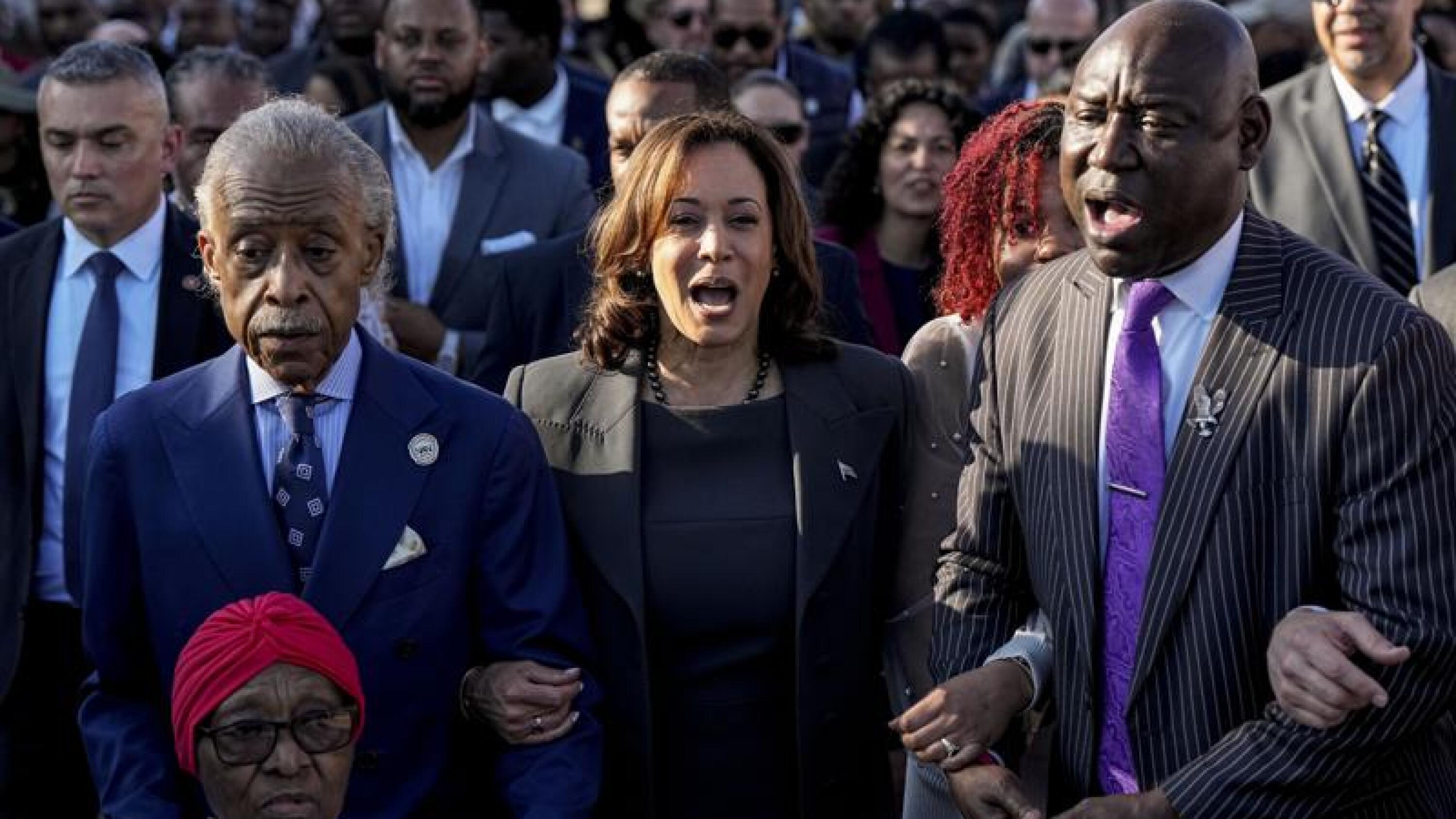 Harris leads Bloody Sunday memorial as marchers' voices ring out for voting rights