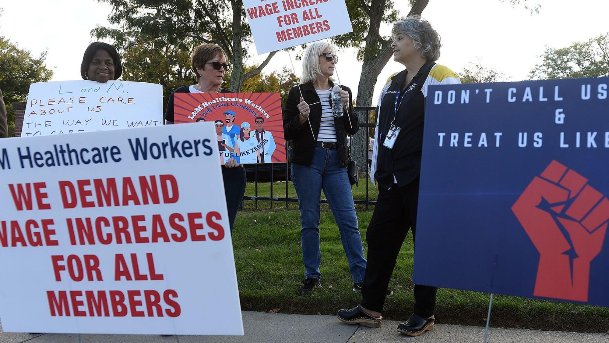 Hospital workers protest for better staffing, wages