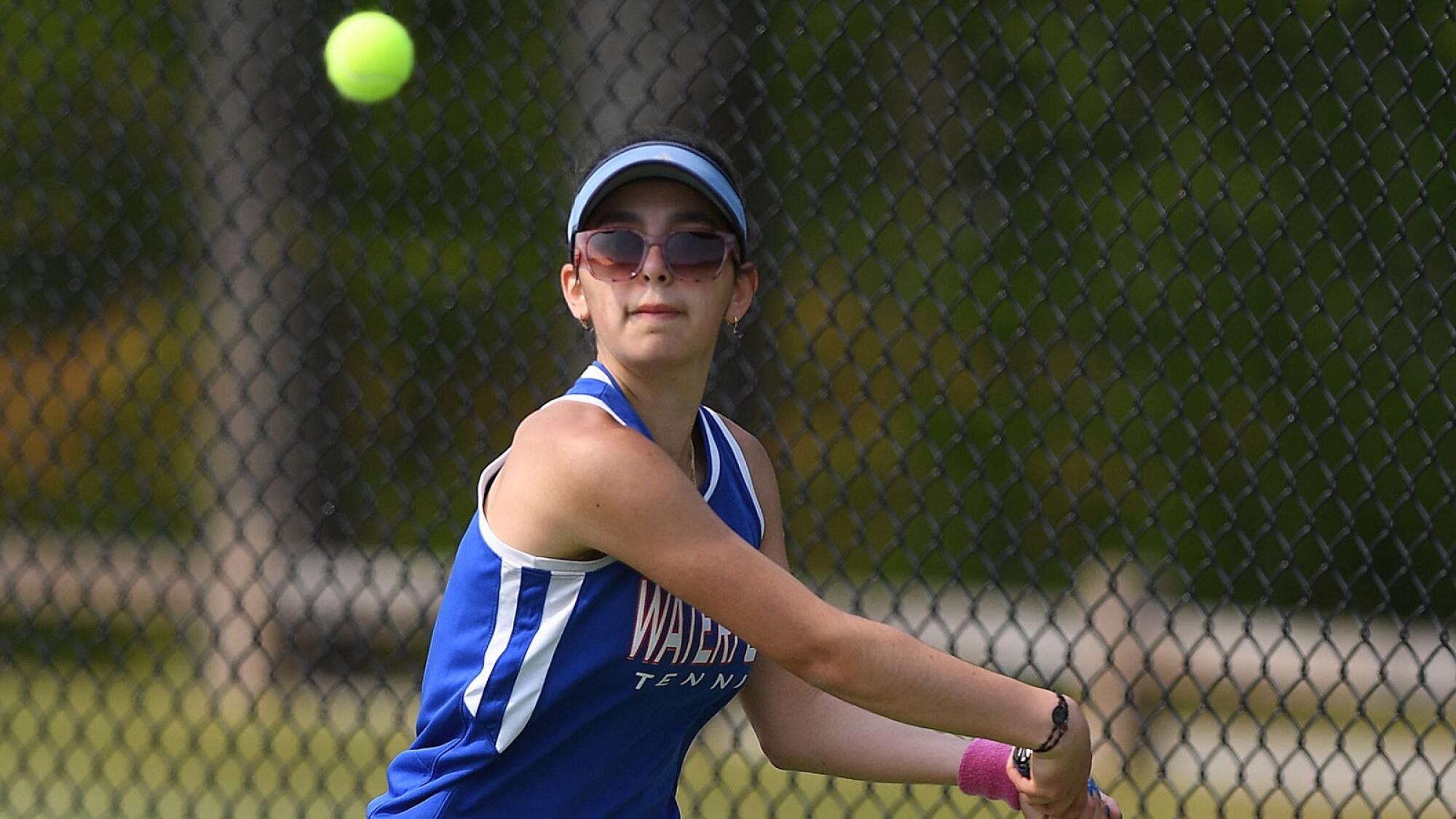 After a scare, Waterford’s Hage makes it three straight ECC singles titles